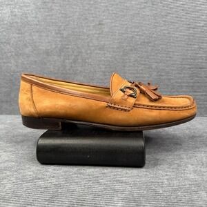 Johnston & Murphy Men's 9.5 M Suede Tassel Bit Loafers Tan Brown Slip On Shoes